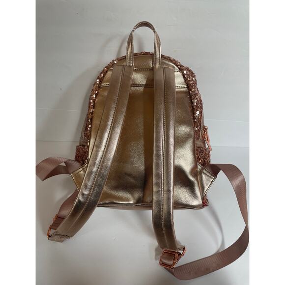 Loungefly Disney Parks Minnie Mouse Sequin Mini Backpack – Rose Gold, - Picture 3 of 5